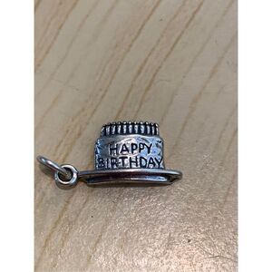 Birthday Cake Sterling Silver Jewelry Charm